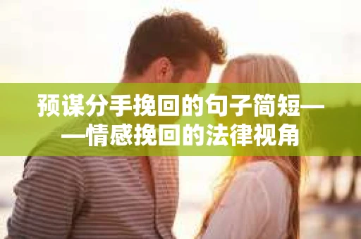 预谋分手挽回的句子简短——情感挽回的法律视角