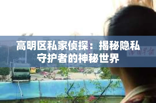 高明区私家侦探：揭秘隐私守护者的神秘世界