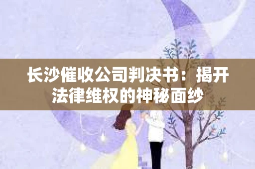 长沙催收公司判决书：揭开法律维权的神秘面纱