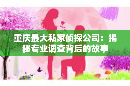 重庆最大私家侦探公司：揭秘专业调查背后的故事