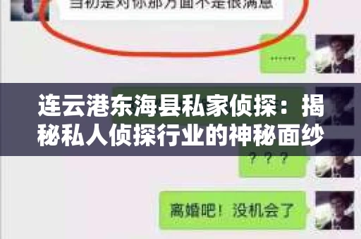 连云港东海县私家侦探：揭秘私人侦探行业的神秘面纱