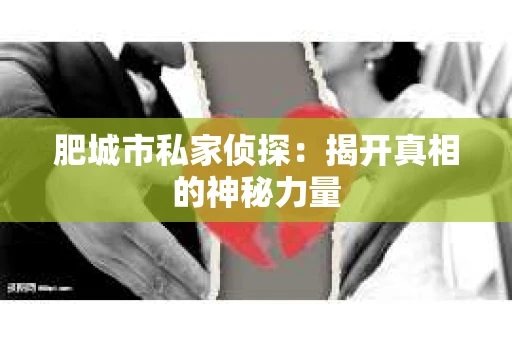 肥城市私家侦探：揭开真相的神秘力量