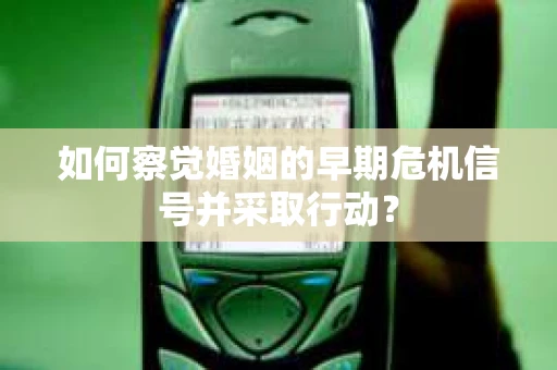 如何察觉婚姻的早期危机信号并采取行动？