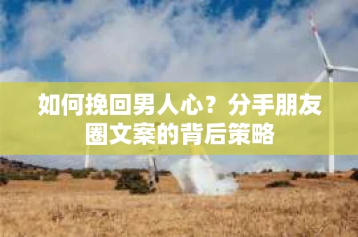 如何挽回男人心？分手朋友圈文案的背后策略